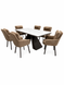 Set Masa extensibila Monza 90x180/220/260 bronze blat piatra sinterizata calacatta + 6 scaune Kandar bronze riviera 24 1516 фото 1