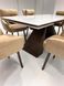 Set Masa extensibila Monza 90x180/220/260 bronze blat piatra sinterizata calacatta + 6 scaune Kandar bronze riviera 24 1516 фото 3