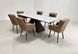 Set Masa extensibila Monza 90x180/220/260 bronze blat piatra sinterizata calacatta + 6 scaune Kandar bronze riviera 24 1516 фото 5