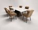 Set Masa extensibila Monza 90x180/220/260 bronze blat piatra sinterizata calacatta + 6 scaune Kandar bronze riviera 24 1516 фото 4