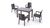 Set Masa Rattan 70x120 + 4 scaune Vector cafeniu inchis ID999MARKET_6706354 фото