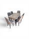 Set masa extensibila Loft belek 0.8x1.3/1.7m+ 6 scaune Kare Gold kahve 5 cafeniu 1410 фото