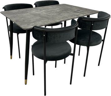 Set masa DT 1001 gri + 4 scaune Teddy Luna 121400 фото