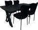 Set masa Zebra 84x160 black marble + 4 scaune Lord luna V20 12233 фото 1