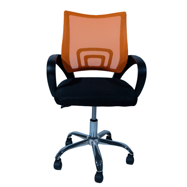 Кресло офисное 6386 с оранжевой сеткой LS 1566 фото