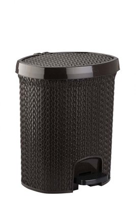 Корзина для мусора с педалью CK-011 knit design 5.5л темно-коричневый 1858 фото
