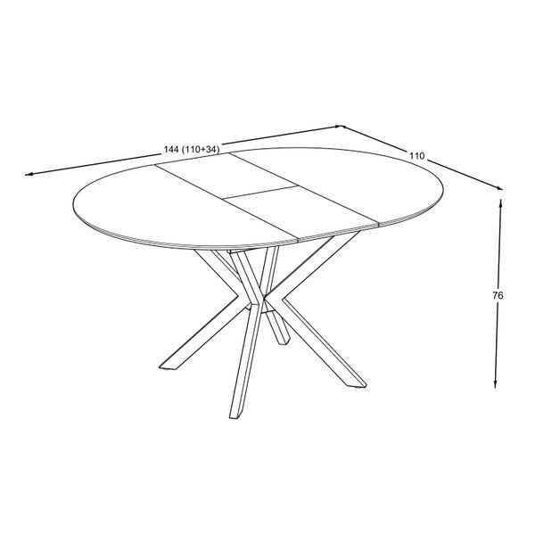 Masa extensibila Diano 110x110/145 zirve 1326 фото
