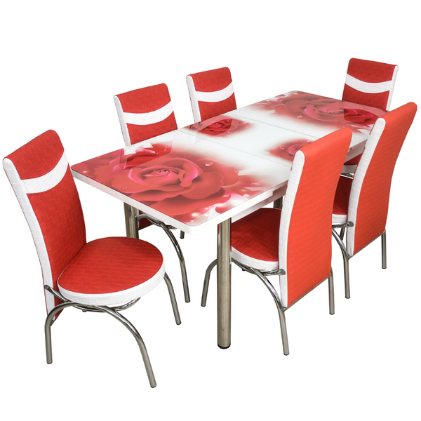 Комплект Келебек ɪɪ 242 + 6 стульев merchan красные ID999MARKET_6247870 фото