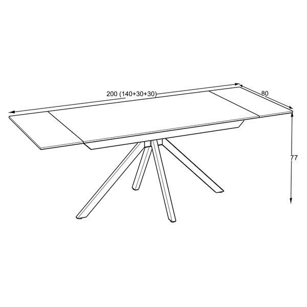 Masa extensibila Perla 80x140/170/200 blat piatra sinterizata shadow 13751 фото