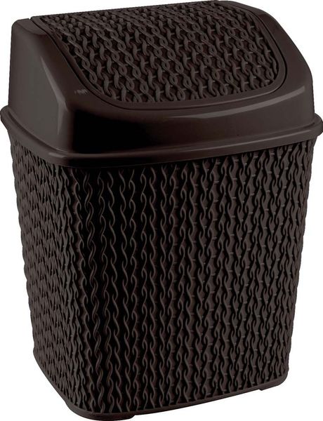 Корзина для мусора CK-017 knit design 6.5 L темно-коричневая 1864 фото
