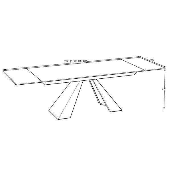 Masa extensibila Monza 90x180/220/260 blat piatra sinterizata graphite 1506 фото