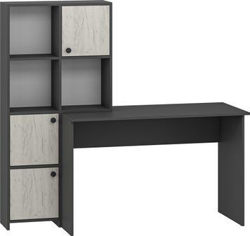 Masa birou Larry gri grafit/stejar craft alb 1105 фото