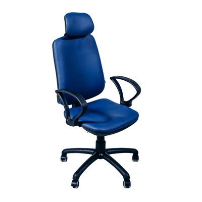Кресло офисное Regbi с подголовником синее  1594 фото