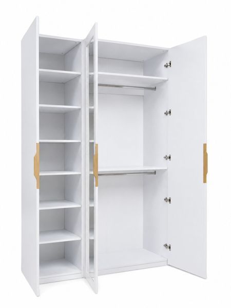 Dulap Flex 1500x2380x560 alb cu usa oglinda pe mijloc 65041 фото