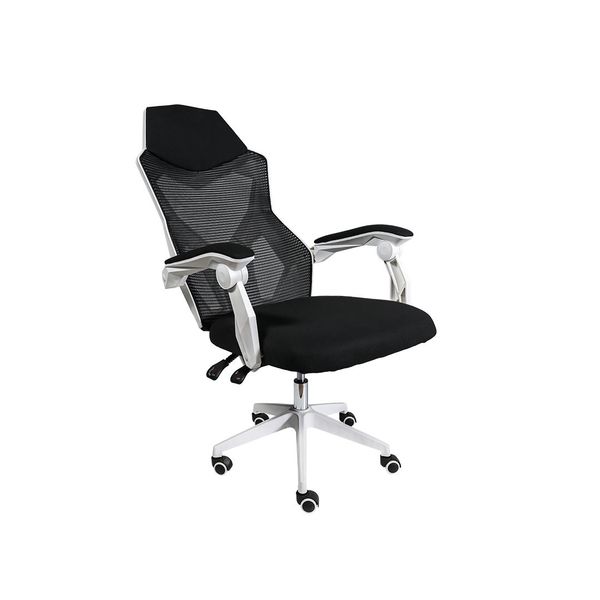 Кресло офисное 6761 белое с черной сеткой 1289 фото