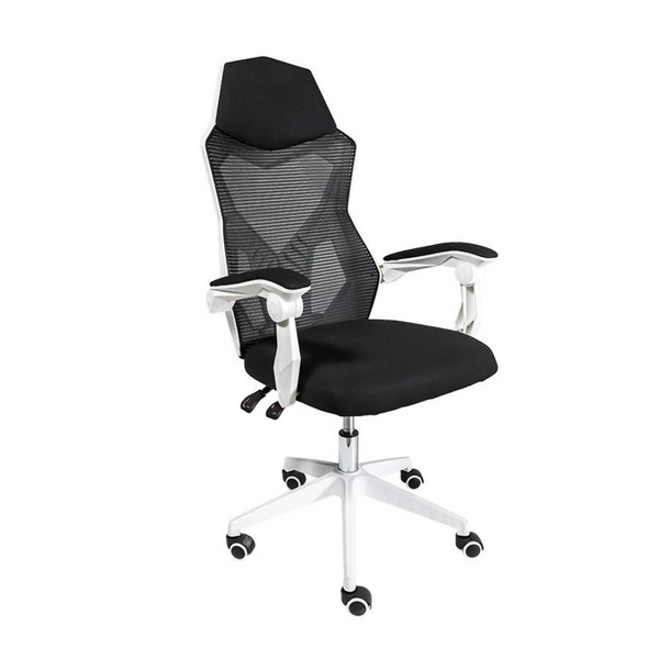 Кресло офисное 6761 белое с черной сеткой 1289 фото