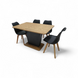 Set masa extensibila Lali 75x120/160 zivre-sencron black + 4 scaune 7053 negre 121416 фото