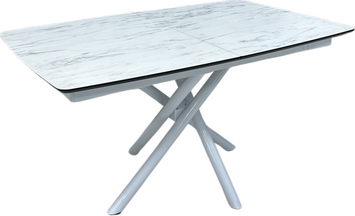 Masa extensibila Katrin 90x138/178 marmo picioare albe 1335 фото
