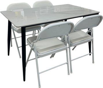 Set masa DT 2133 white + 4 scaune M01 albe 121417 фото