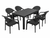 Set Masa Rattan 80X140 cafenie +6 scaune Bambo cafenii 08132 фото