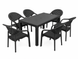 Set Masa Rattan 80X140 cafenie +6 scaune Bambo cafenii 08132 фото