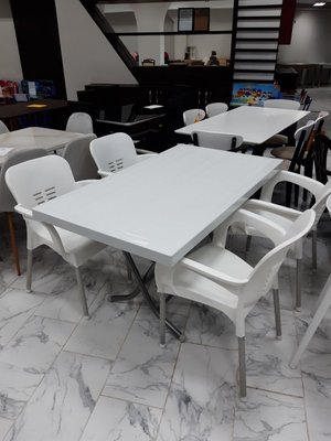 Комплект стол CT060 Selvi+4 стула CT 015-A белый ID999MARKET_6411484 фото