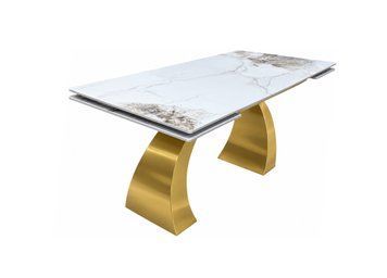 Masa extensibila Libra 80x140/170/200 Gold blat piatra sinterizata frost 1589 фото