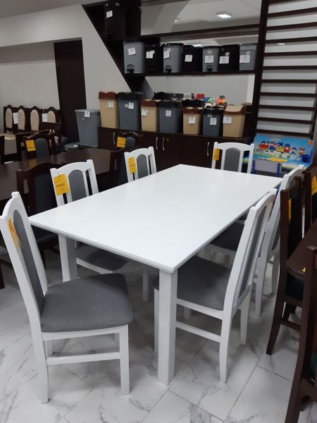 Комплект стол раздвижной Wenus 5L белый + 6 стульев Bos 7 bialy 10 ID999MARKET_6466913 фото